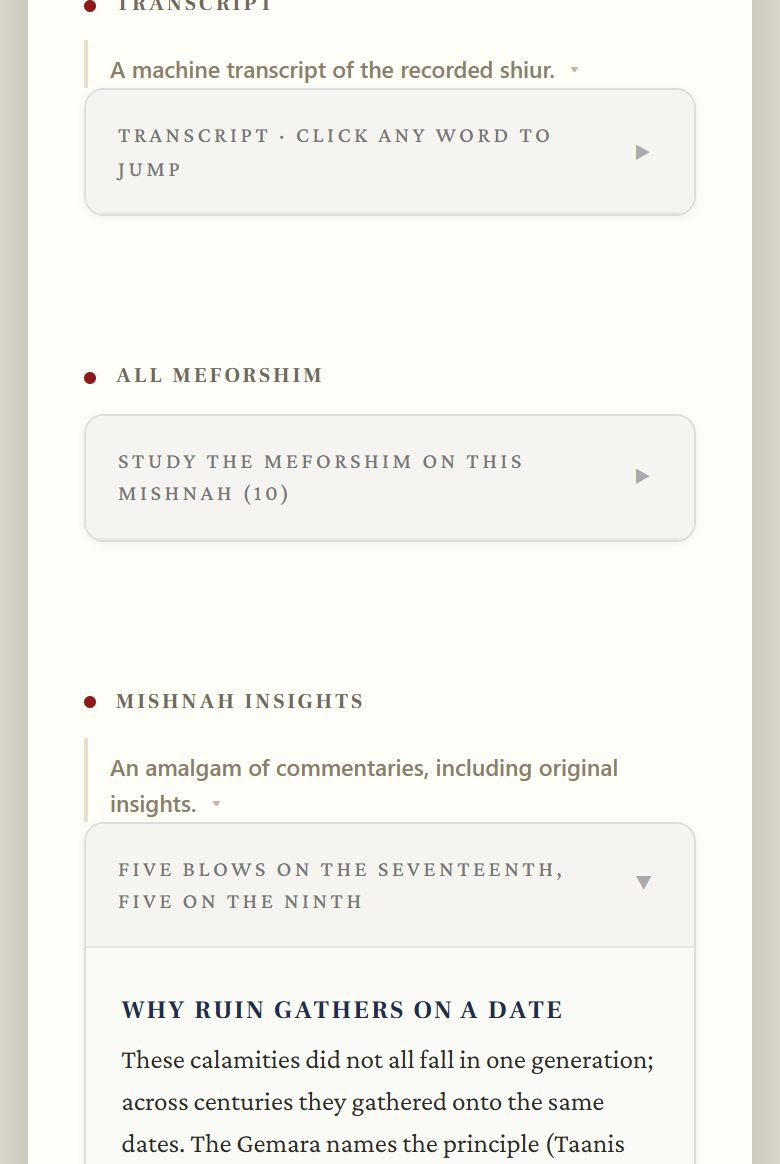 The when you want more of the Taanis 4:6 Mishnah page, on a phone, labeled