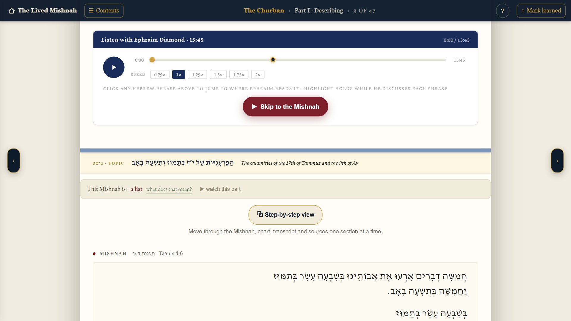 The Mishnah page Taanis 4:6, with the spot circled